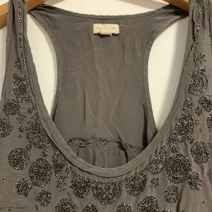 Silence + Noise (M) racer back tank with beading